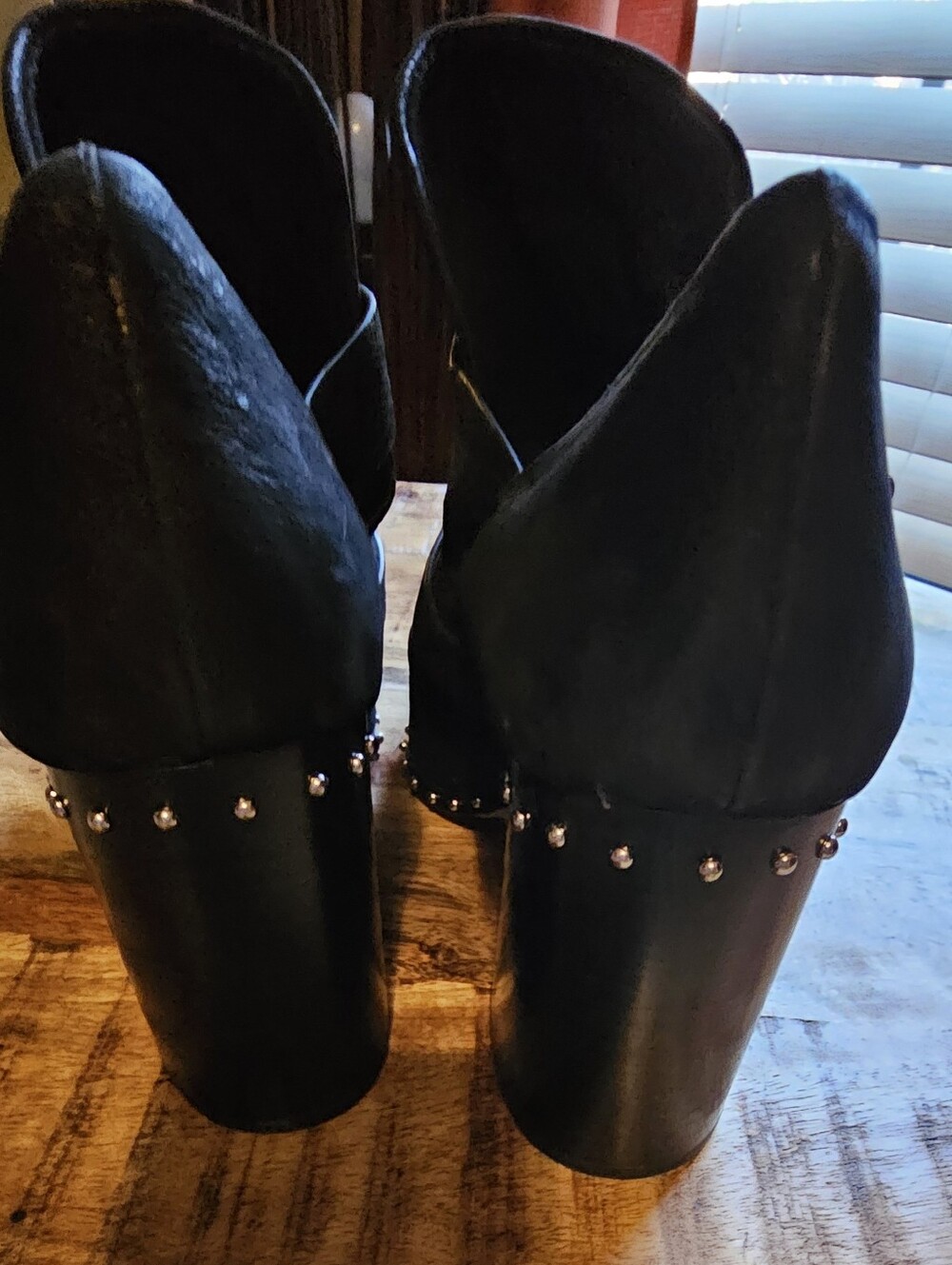 Gianni Bini Black Pointed Buckle Suede Ankle Booties - Picture 4 of 5